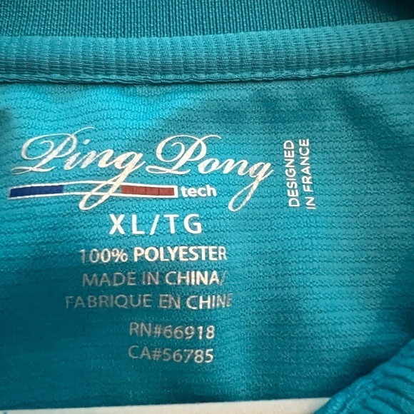Ping Pong Tech Blue Polo XL NWT - Picture 4 of 5